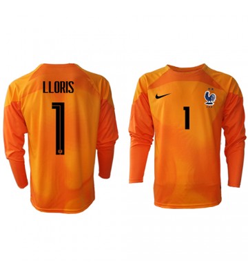 Francja Hugo Lloris #1 Bramkarskie Koszulka Podstawowych MŚ 2022 Długi Rękaw